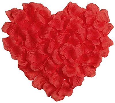 SHATCHI 500 pétalos de rosa de seda roja profunda para el día de la madre, confeti, aniversario, decoración de mesa, bautizo, flores dispersadas