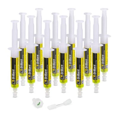 Errecom Brilliant - 12 x 7,5 ml, UV Refrigerant Leak Detector Dye for Air Conditioning and Refrigeration Systems, includes 5/16 SAE adapter