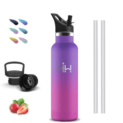 Borraccia Termica, 500ml Borraccia Bambini, Senza BPA, Borraccia con Cannuccia, Senza Perdite, Bottiglia Termica, Borraccia Acciaio Inox, Isolato Sottovuoto, Borracce per Scuole, Uffici, Campeggio