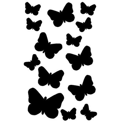 Stickers Planche de 14 Papillons - Turquoise, L 54cm x H 90cm