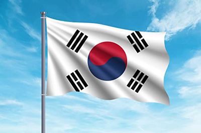 OEDIM Sydkoreas flagga | 150x85cm | Förstärkt och med spetsar | Flagga med 2 metallöljetter och vattenbeständig