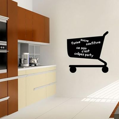 Ambiance Sticker leisteen krijtbord - muurstickers, zelfklevend, afwasbaar, trolleydesign, H50 x L50 cm