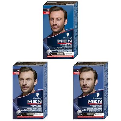 Schwarzkopf Couleur Men Perfect 70 Châtain foncé naturel, Châtain foncé Naturel, 1 Unité (Lot de 3)