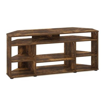 Furinno Hoekstandaard tv tot 55 inch, ontworpen hout, amber grenen, 39,8 x 118,2 x 52,1 cm