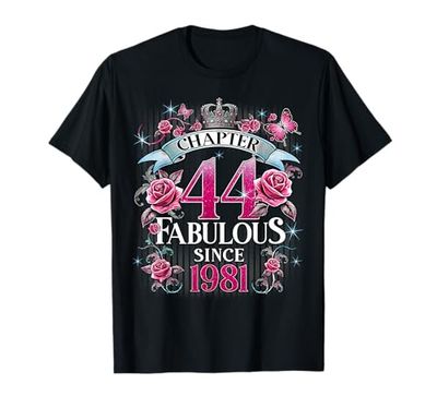 Womens Chapter 44 Fabulous Since 1981 44th Birthday Design Maglietta