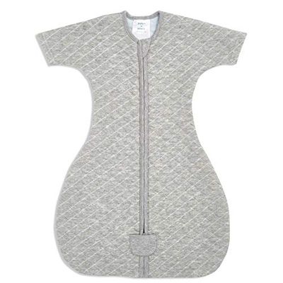 aden + anais - Gigoteuse Bébé à Manches Ajustées, 100% Coton et rembourrage polyester, Fermeture Éclair intégrée, Adaptée pour Nouveaux-nés, 1.5 TOG, Fille et Garçon de 0 à 3 Mois, Gris Bruyère & Bleu