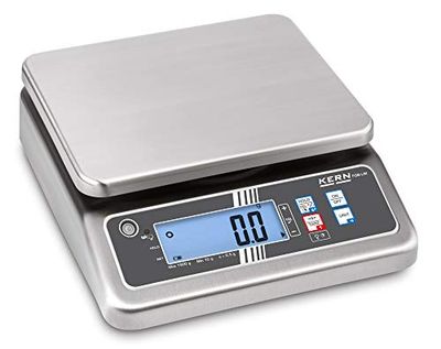 Kern FOB 1K-4LM FOB 1K-4LM - Báscula de mesa (máx. 15000 g, legibilidad, 0,50 g, funciona con pilas)