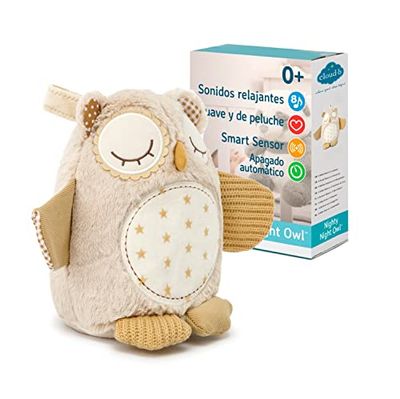 Cloud B Máquina De Sonido Relajante I Animal De Peluche I 4 Sonidos Suaves Y 4 Canciones De Cuna I Apagado Automático I Nighty Owl Sensor Inteligente