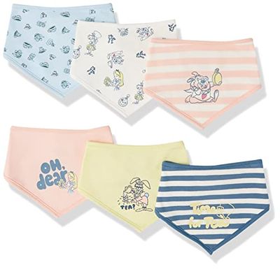 Amazon Essentials Disney | Marvel | Star Wars | Princess Baby Bibs, 6-Pack Alice Tea Party, One Size, Pack of 6