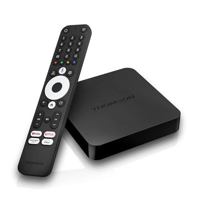 THOMSON Streaming Box 240 | Google TV | 4K UHD | Google Assistant | Google Cast | Wi-Fi | Bluetooth 5.0 | HDMI 2.1 | Dolby Atmos | Dolby Digital+ | HDR10 |2 GB RAM | 8 GB Memoria