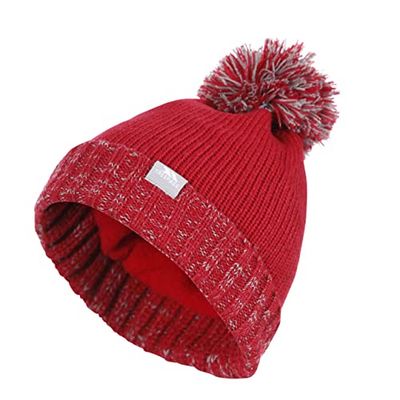 Trespass nefti Berretto con Pompon Bambino, Bambini, Nefti, Rosso, XS