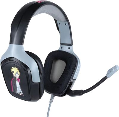 Konix Boruto Naruto Next Generations Casque Gaming Filaire PS4, PS5, Switch et Xbox - Microphone 45° - Câble 1,5 m - Prise Jack 3,5 mm - Noir et Gris