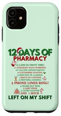 Custodia per iPhone 11 12 giorni di Natale in farmacia, tecnico della farmacia, Rxmas