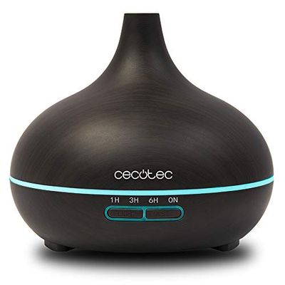 Cecotec Ultrasone luchtbevochtiger en aroma-diffuser met timer, 300 yin, 10 W, 300 ml, timer tot 6 uur, 7 led-kleuren, aromatherapie-functie, zeer stil