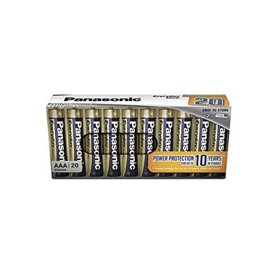 Panasonic Batteries Evolta, Pile Alcalin Everyday Power, AAA micro LR03, 1.5 V, paquet de 20 dans un Emballage sans Plastique, pour une Énergie Fiable, Alcaline