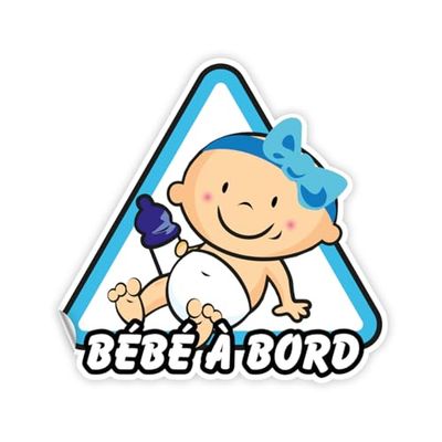 Ambiance Sticker Autocollant de Voiture Vitres Auto Bébé à Bord Petite Baby Garçon - H15 x L15 cm
