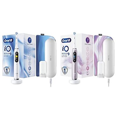 Oral-B iO9 Cepillo de Dientes Eléctrico con Mango Recargable,Pantalla a Color - Blanco & iO9 Cepillo de Dientes Eléctrico con Mango Recargable, Tecnología Magnética de Braun-Rosa