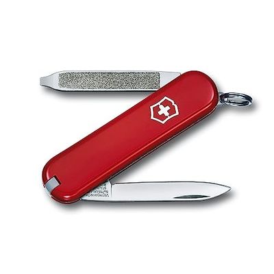 Victorinox Taschenmesser Escort klein (6 Funktionen, Nagelfeile, Schraubendreher, Pinzette, Zahnstocher, Ring) rot