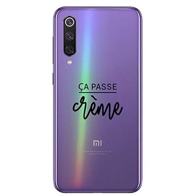 Zokko Beschermhoes voor Xiaomi Mi 9 Se Ca Pass, crème – zacht, transparant, zwarte inkt