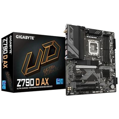 Gigabyte Z790 D AX moederbord - Ondersteunt Intel Core 14e generatie CPU's, 12+1+1 fasen digitaal VRM, tot 7600MHz DDR5 (OC), 3xPCIe 4,0 M.2, Wi-Fi 6E, 2,5 GbE LAN, USB 3.2 Gen 2