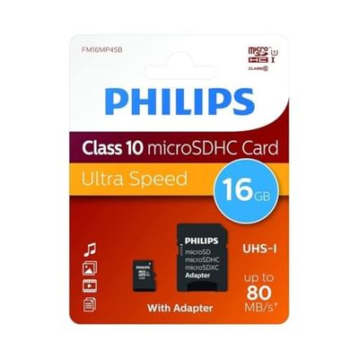 MicroSD 16 Go Classe 10 avec Adaptateur, idéal pour Stocker des Photos, vidéos et données sur des appareils électroniques.