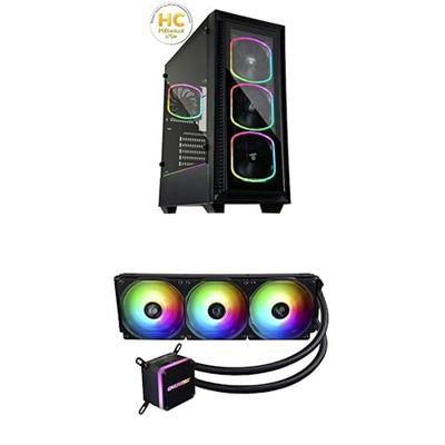 BOITIER PC STARRYFORT Noir + ENERMAX Watercooling, Refroidissement Liquide du Processeur AIO LIQMAX III 360 ARGB Noir - 3 Ventilateurs 12cm