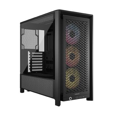 CORSAIR Frame 4000D RS ARGB Caja Modular ATX Mid–Tower para PC – Alto Flujo de Aire, 3 Ventiladores RS ARGB preinstalados, ASUS BTF, MSI Project Zero, Gigabyte Project Stealth – Negro