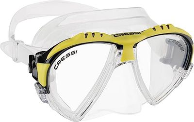 Cressi Matrix Mask - máscara de mergulho e snorkeling, adulto unissexo, transparente/amarelo, tamanho único