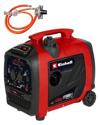 Einhell Stroomgenerator (benzine/gas) TE-IG 1900 DF (1800/1600 W continu vermogen, max. 1900/1700 W, 4,2 L tank, inverter, 4-takt motor, 2x 230 V, 2x USB-aansluiting, 1x 12 V)