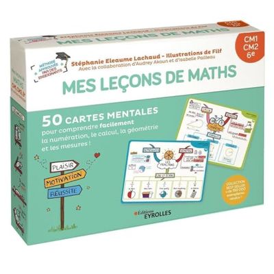 Mes leçons de maths Niveau CM1, CM2, 6e: 50 cartes mentales pour comprendre facilement la numération, le calcul, la géométrie et les mesures !