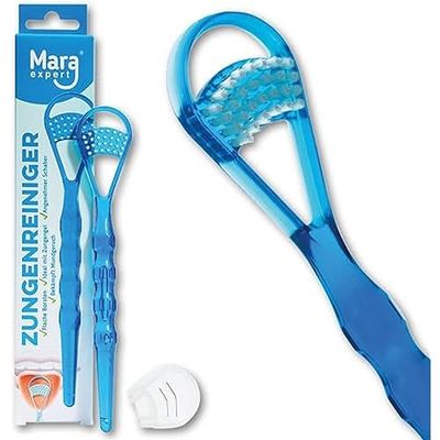 MARA EXPERT Nettoyeur de langue professionnel pour une respiration sûre, brosse à langue et grattoir en 1, élimine les dépôts bactériens de la langue et nettoie la langue en profondeur, en douceur et