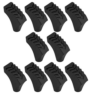mumbi 10 x Stone Nordic Walking Pads wandelstok voeten rubberen buffer asfaltpads reservevoeten zwart trekking stokken, Mumbi_36102