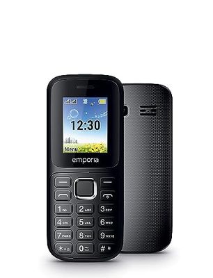 emporiaFN313i, 2G dual-sim mobile phone, Ideal Festival Phone, SIM free and unlocked for all 2G networks, 1.77 inch colour display, Black