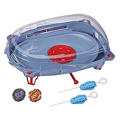 Beyblade Burst Surge Speedstorm Motor Strike Battle Set Game - Motorized Beystadium, 2 Toy Tops and 2 Launchers