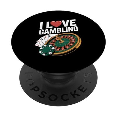 I Love Gambling Ruleta Poker Casino PopSockets PopGrip Adhesivo