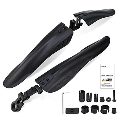 TAGVO Parafango Bici per 24/26/27,5 pollici,3Parti-Copertura Completa Universale Addensare allargare parafanghi per Biciclette Set parafango Anteriore&Posteriore per Mountain Bike Parafango Regolabile
