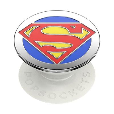 PopSockets PopGrip - Soporte y Agarre para Teléfonos Móviles y Tablets con un PopTop Intercambiable - Superman Enamel