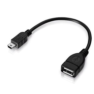 conecto OTG-adapter, mini USB-stekker naar USB-A-aansluiting, 15 cm, zwart