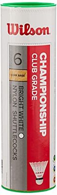 WILSON Championship Volantes de badminton tubo de 6 unidades, velocidade 77, unissexo, amarelo