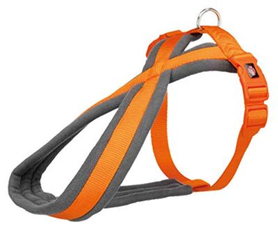 TRIXIE Nieuw Premium Trekkingharnas, M: 53-64 cm/20 mm, zwart/grafiet, hond, Papaja, XS-S 30-40 cm/15 mm