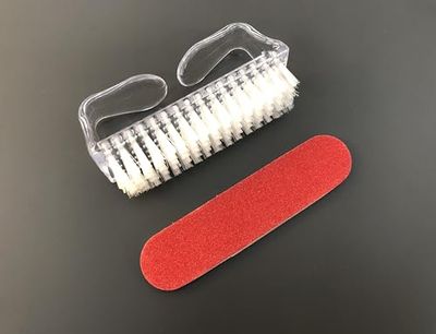 Glam'Up Paris - Nail Brush - Double-Sided Nail File - Manicure, Pedicure and Nail Cleaning Tool - 2 Pieces