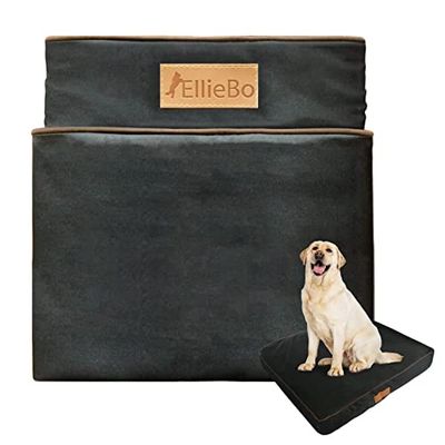 Ellie-Bo Copriletto per cani di ricambio, misura grande, 87 x 57 x 10 cm, colore nero con tubature marroni