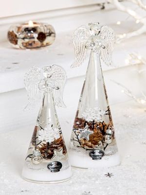 Set van 6 Dreamlight, theelichthouders, Ufo Medium, Shell motief, glas, beige, natuurlijke kleuren, PU 6, H. 5 cm, D. 12 cm