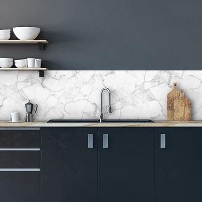 CREARREDA Kitchen Backsplash Panel Blackboard Wall Sticker 100% Made in Italy with Non-Toxic, Fireproof and Water Resistant
