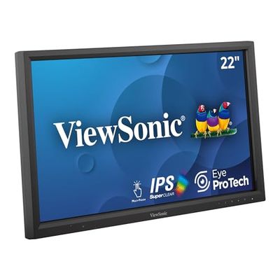 ViewSonic TD2223 - Monitor Touch da 54,6 cm (22") (Full HD, HDMI, USB, multitouch a 10 Punti, Supporto Integrato, Altoparlante, Servizio di Sostituzione 4 Anni) Nero