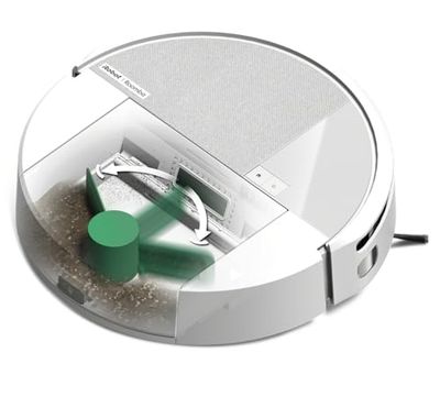 iRobot Roomba 205 DustCompactor Combo, Robot Aspirapolvere Lavapavimenti, Raccoglie e Compatta la Polvere, Navigazione ClearView LiDAR, Rileva Tappeti/Moquette, Controllo tramite App, Bianco