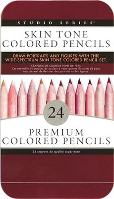Peter Pauper Press Skin Tone Coloured Pencils (24 soft-core, high pigment pencils for skin tones and faces)