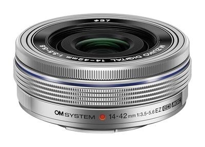 OM SYSTEM M.Zuiko Digital ED Obiettivo 14-42mm 1:3.5-5.6 EZ, Micro Quattro Terzi, per Fotocamere OM-D e PEN, Argento