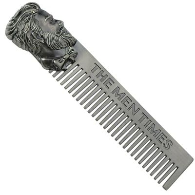 Pettine per barba in metallo, lunghezza: 15 cm