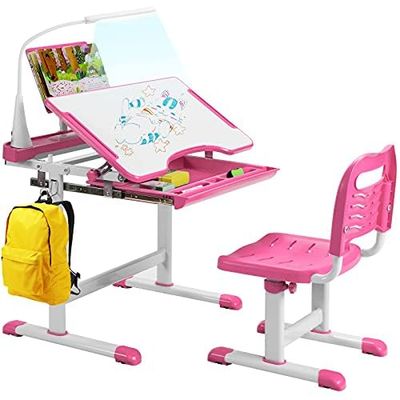 Generisch Scrivania per Bambini 67622HW-PI, Colore: Rosa